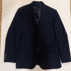 Jos. A. Bank Navy Blue Window Pane 2 Piece Suit in Size Slim Fit 46L,Pants 40x32